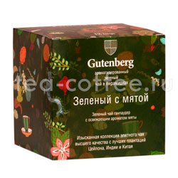 Чай Gutenberg зеленый Ганпаудер с мятой в пирамидках 12 шт