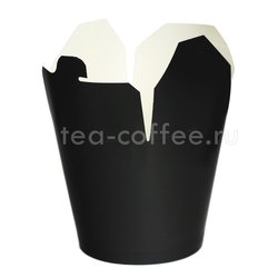 Бумажный контейнер чайна-бокс Черный, круглое дно 700 мл 138*94*98 (50шт)