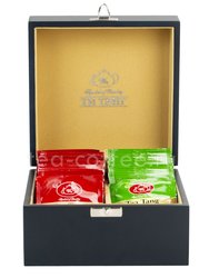Подарочный чайный набор Ти Тэнг в деревянной шкатулке, черный и зеленый чаи в пакетиках 25 шт