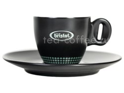 Чашка+Блюдце эспрессо Bristot Ciao 60 мл (черная)