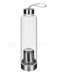 Бутылка походная с металлическим ситом стекло 550 мл (KH672)