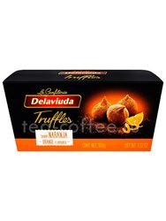 Delaviuda Шоколадные конфеты трюфели с апельсином 100 гр