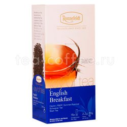 Чай Ronnefeldt Joy of tea English Breakfast черный кат. FBOP в саше на чашку 15 шт Германия