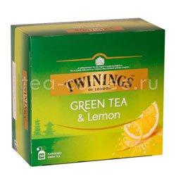 Чай Twinings зеленый с лимоном в пакетиках 50 шт