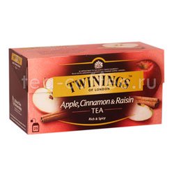 Чай Twinings Яблоко Корица и Изюм черный в пакетиках 25 шт Польша