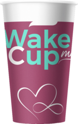 Стакан бумажный одноразовый 400 мл WAKE ME CUP