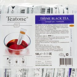 Чай Teatone черный байховый с чабрецом в стиках 100 шт Россия