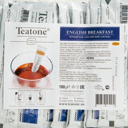 Чай Teatone Английский Завтрак черный байховый в стиках 100 шт Россия