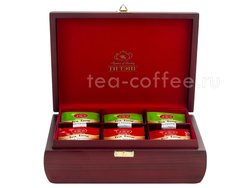 Подарочный набор Ти Тэнг в деревянной шкатулке, черный чай и зеленый в пакетиках 36 шт Шри Ланка