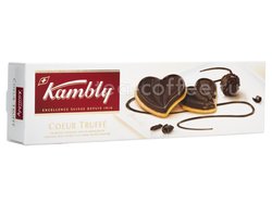 Kambly Coeur truffe Печенье с трюфельной начинкой и горьким шоколадом 100 гр