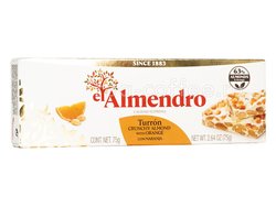 El Almendro Хрустящий миндальный туррон с апельсином 75 гр Испания