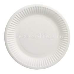 Бумажные тарелки Snack Plate белые мелованные d180 мм (100шт)