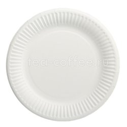 Бумажные тарелки Snack Plate белые мелованные d230 мм (100шт) Россия