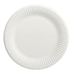 Бумажные тарелки Snack Plate белые мелованные d230 мм (100шт)