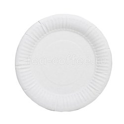 Бумажные тарелки Белые круглые ламинированные d180 мм (100шт) Россия