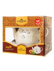 Чайный подарочный набор London Tea Club Трюфель из черного чая 100 гр и фарфорого чайник