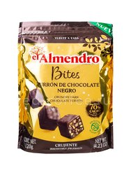 El Almendro Шоколадный туррон из горького шоколада кубики 120 гр 