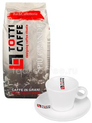 Кофе Totti в зернах Piu Grande 1 кг + чашка в подарок Италия 