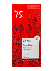 Vivani Шоколад органик Горький 75% с кокосовым сахаром 80 гр (Feine Bitter)