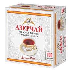 Чай Азерчай Бергамот черный в пакетиках 100 шт
