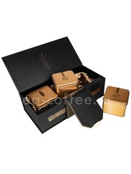 Коробка подарочная в подар. пакете + 3 банки коричневый (box-010) 