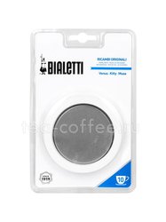 Bialetti 3 уплотнителя + 1 фильтр для стальных кофефарок 10 порций 