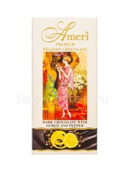 Ameri Горький шоколад с лимоном и черным перцем, плитка 100 гр 