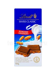 Плитка Lindt Milch-Mandel шоколад c цельно обжаренным миндалем 100 гр