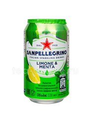 Газированный напиток San Pellegrino Лимон и Мята ж.б. 330 мл 