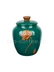 Чайница Цветок на ветру Зеленая Керамика 300 мл (SLJ-309/2) 
