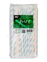 Трубочки без сгиба Pure Спираль в индивидуальной упаковке L=200 мм D=6 100 шт (87514) 