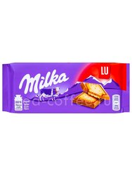 Milka Шоколадная плитка молочный с печеньем LU 87 г 