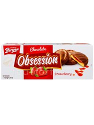 Bergen Obsession Strawberry Печенье с клубничным желе в молочном шоколаде 128 г 