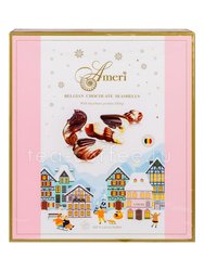 Ameri Шоколадные конфеты пралине розовая коробка в новогодней упаковке 250 г