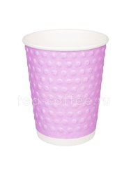 Стакан бумажный D.R.V. Двухслойный Bubbles Фиолетовый (Лаванда) с конгревом 400 мл D90 (35 шт)