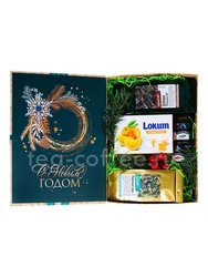 Подарочный набор Новогодний Книга с чаем и сладостями 