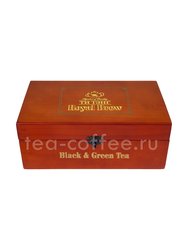 Подарочный набор Ти Тэнг в деревянной шкатулке Royal Brew чай листовой черный и зелёный 75 г 