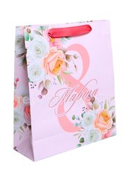 Пакет подарочный 8 марта 26×30×9 см 
