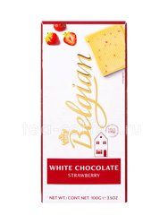 Belgian Белый шоколад с клубникой 100 г 