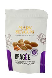 Драже Mark Sevouni Salted Almonds in Caramelized Blonde Chococlate Жареный с солью миндаль с карамельным шоколадом 150 г
