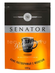 Кофе Senator Kilimanjaro Barista растворимый сублимированный с добавлением молотого кофе 75г Россия