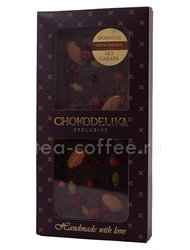 Chokodelika шоколад горький Sugar free Миндаль, черника , вишня 80 г