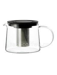 Чайник стеклянный с пластиковой крышкой и металлическим ситом 900 мл
