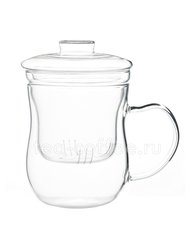 Кружка заварочная с крышкой и ситом стекло 400 мл 