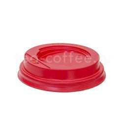 Крышка для бумажных стаканов с питейником 80 мм (Красная) Россия