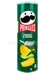 Pringles Чипсы картофельные Сыр и лук 165 г (Туба зеленая)
