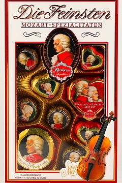 Шоколадные конфеты Reber Mozart 333 подарочный набор с окном 218г