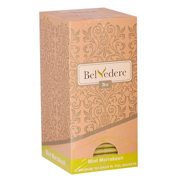 Чай Belvedere Мятный Марракеш зеленый Ганпаудер в пакетиках 25 шт