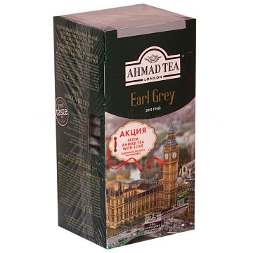 Чай Ahmad Earl Grey черный кат. FBOP  25 пак.