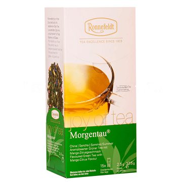 Чай Ronnefeldt Joy of tea Morgentau зеленый сенча в саше на чашку 15 шт